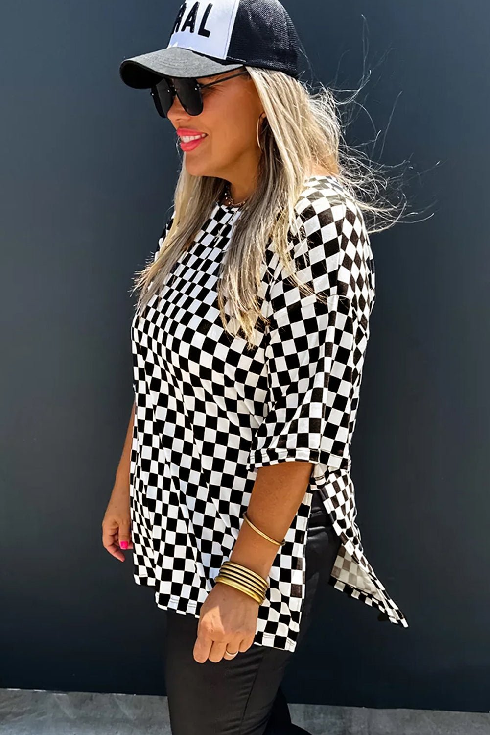 Modern Black Plaid Plus Size Tee - The Charming Petite