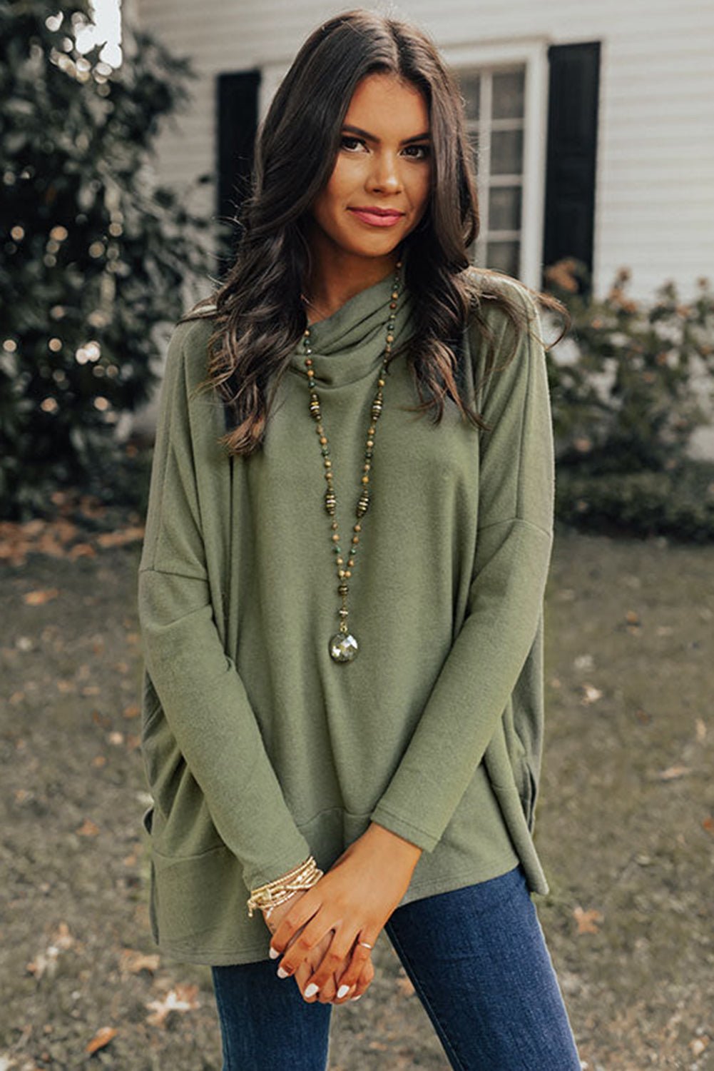 Stylish Cowl Neck Tunic: Comfort Redefined - The Charming Petite