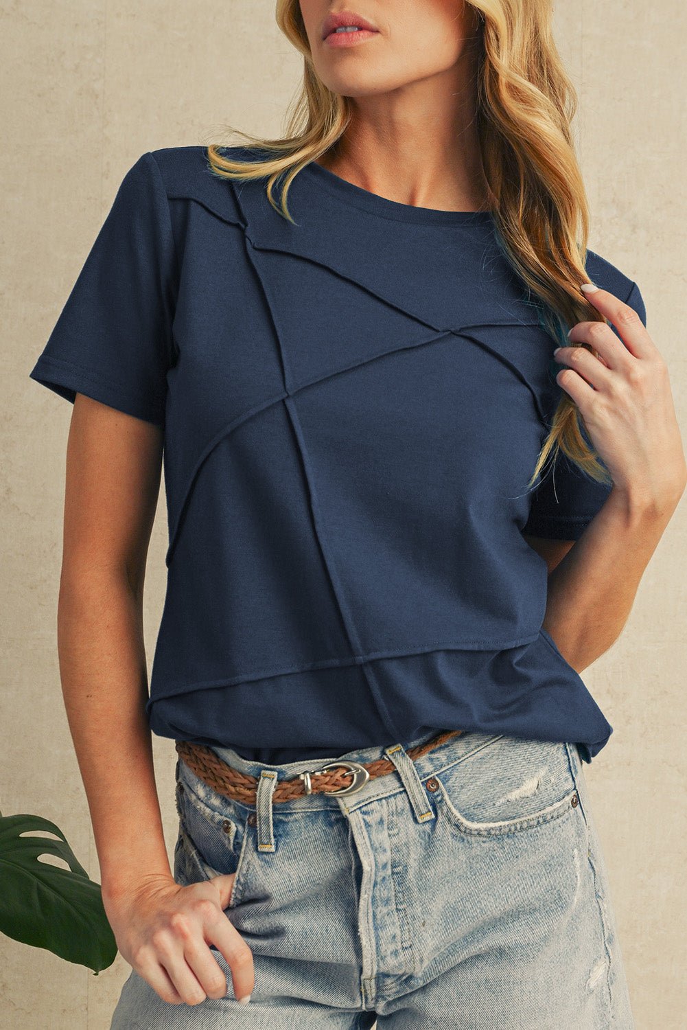 Versatile Round Neck Solid Tee - The Charming Petite