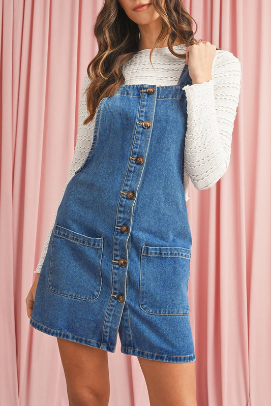 Casual Chic Denim Button Front Dress - The Charming Petite