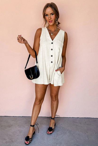 Chic Beige Romper: Summer's Must - Have Outfit - The Charming Petite