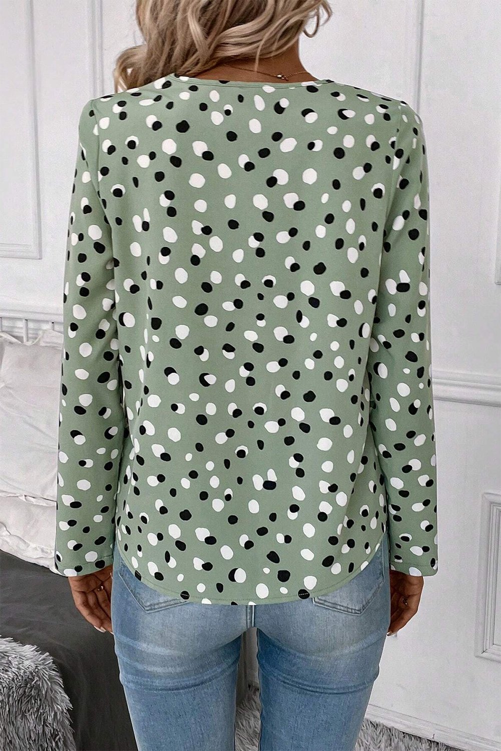 Classic Polka Dot Long Sleeve Top - The Charming Petite