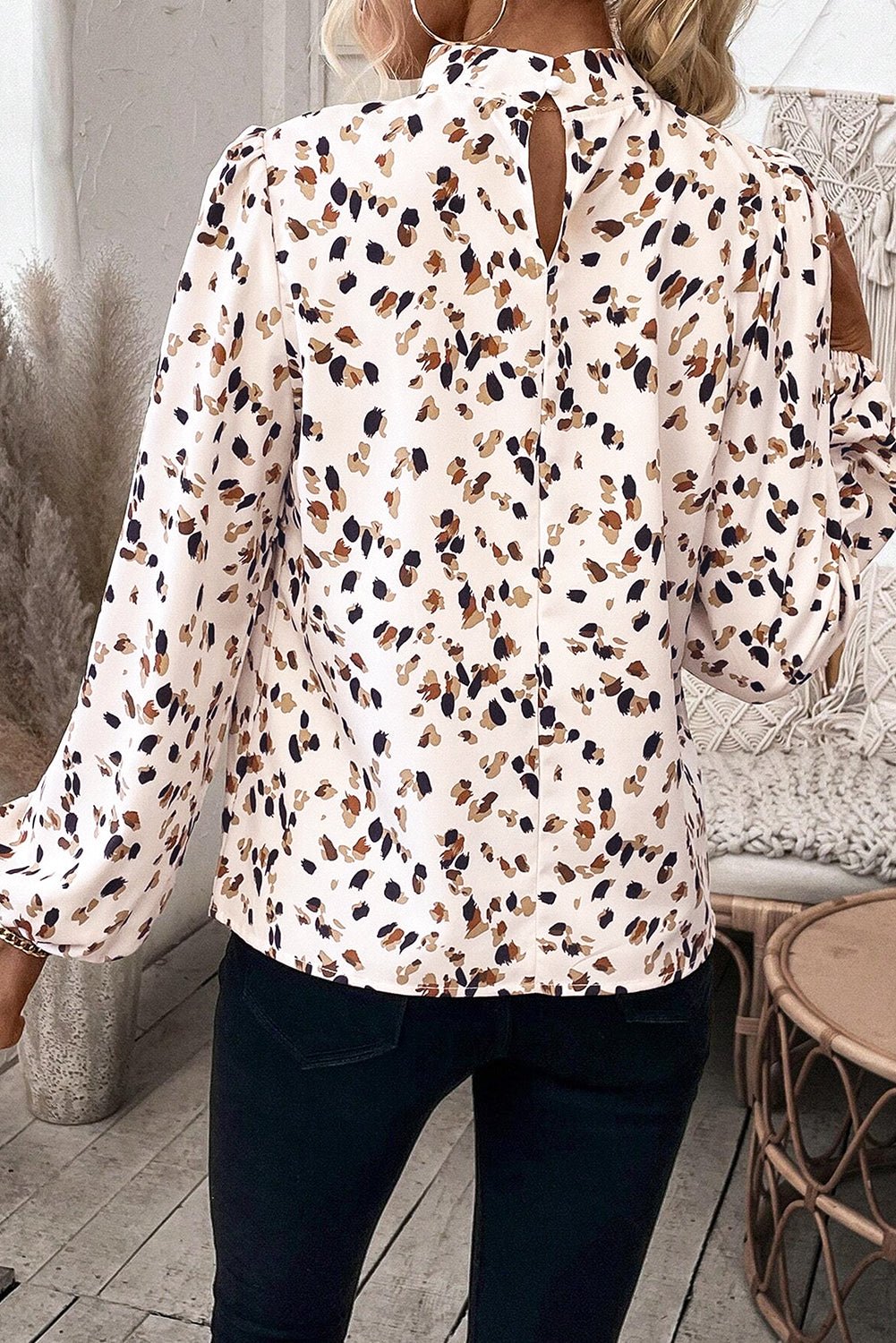 Elegant Pleated Leopard Print Top - The Charming Petite