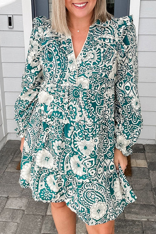 Green Boho Floral Plus Size Dress - The Charming Petite