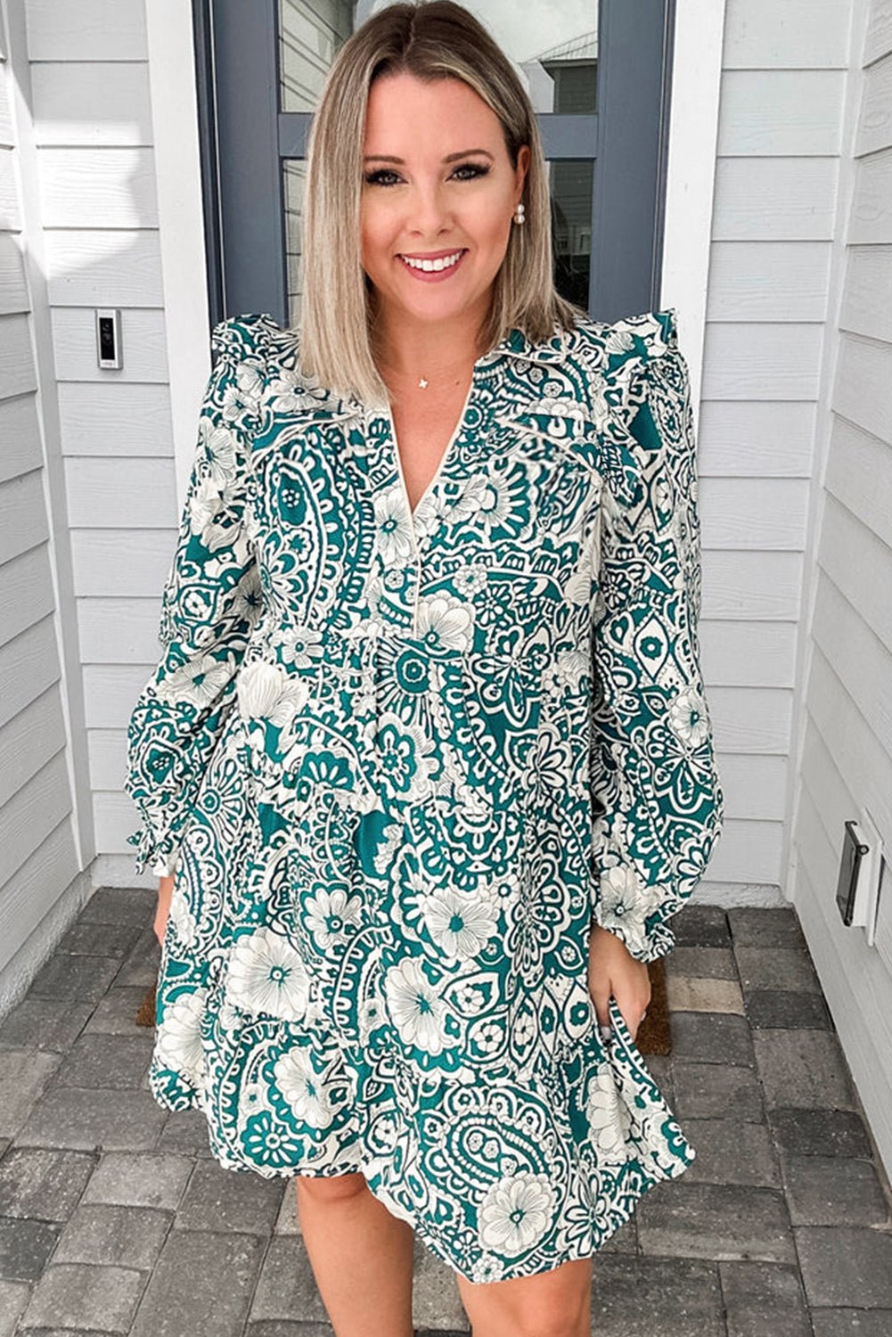 Green Boho Floral Plus Size Dress - The Charming Petite