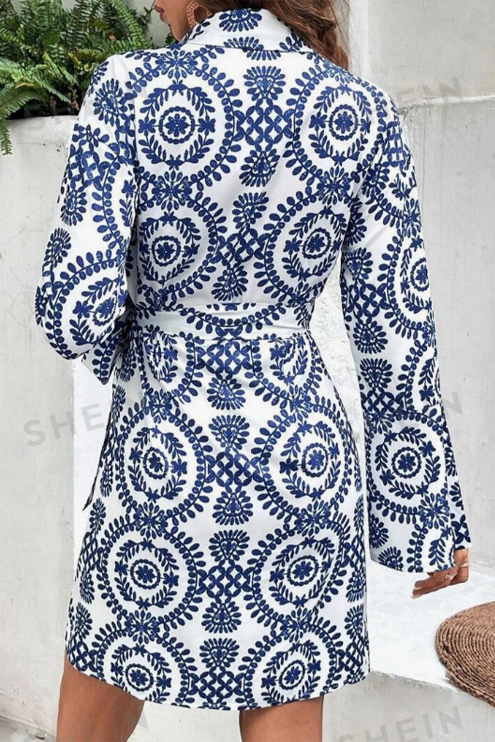 Long Sleeve Floral Bohemian Wrap Dress - The Charming Petite