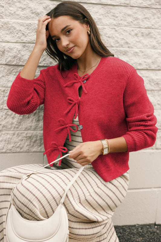 Versatile Charm: Bow Front Cardigan - The Charming Petite
