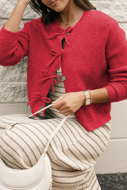 Versatile Charm: Bow Front Cardigan - The Charming Petite