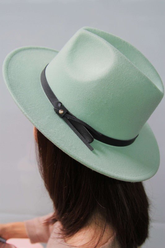 Classic Felt Fedora Side View Mint - The Charming Petite